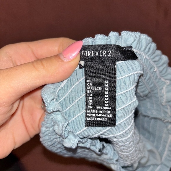 Light Blue Smocked Tube Top - Picture 2 of 2